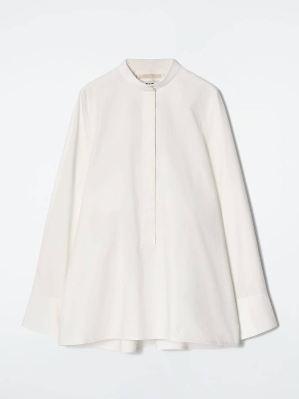 COS Collarless Half-Placket Shirt